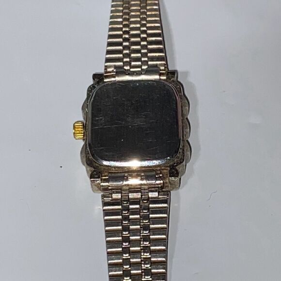 Oleg Cassini Women\'s Gold Silver Tone Band Rectangle Face Quartz Watch OS main image 7